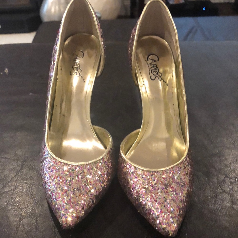 Carlos Santana glitter heels
